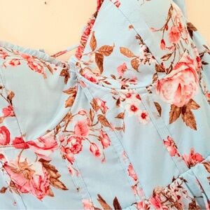 Altar'd State Light Blue and Pink Floral Dress